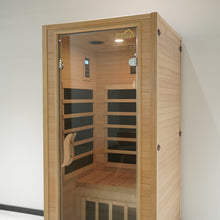 Load image into Gallery viewer, Viosona 90/120cm Indoor Steaming Sauna Room for 1/2-Person Use Steamer Cabin with Reading Light Storage Rack Luxury Steam Wet Sauna Room