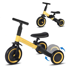 Load image into Gallery viewer, Andzerolief 3 in 1 Kids Trike for Children 1-3 Years Old Kids Tricycle Boys Girls Baby Balance Bike 2 Wheels for Toddlers Tricycle with Removable Pedals (Yellow)