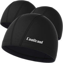 Load image into Gallery viewer, Coolicool Professional Version Polyester Breathable Non-Waterproof Cloth Fabric Swim Cap Swimming Hats Bathing Cap for Water Sports
