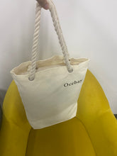 Load image into Gallery viewer, Ocebay Design Embroidery Initial Canvas Tote Bag, Personalized Present Bag, Suitable for Wedding, Birthday, Beach, Holiday, is a Great Gift for Women, Mom, Teachers, Friends, Bridesmaids
