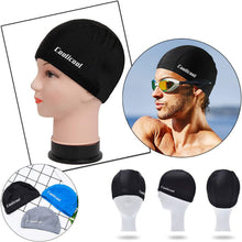 Load image into Gallery viewer, Coolicool Professional Version Polyester Breathable Non-Waterproof Cloth Fabric Swim Cap Swimming Hats Bathing Cap for Water Sports