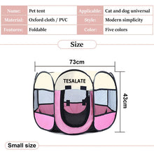 Load image into Gallery viewer, TESALATE Portable Pet Playpen, Dog Playpen Foldable Pet Exercise Pen Tents Dog Kennel House Playground for Puppy Dog Yorkie Cat Bunny Indoor Outdoor Travel Camping Use