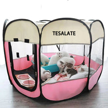 Load image into Gallery viewer, TESALATE Portable Pet Playpen, Dog Playpen Foldable Pet Exercise Pen Tents Dog Kennel House Playground for Puppy Dog Yorkie Cat Bunny Indoor Outdoor Travel Camping Use