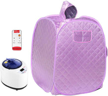 Load image into Gallery viewer, Topsona Portable Home Sauna Personal Steam Sauna Tent for Weight Loss and Detox SPA Sauna Wrap with 2.6L Steamer Foldable Chair Remote Control Timer Sauna for 2 Person Full Body Leg Relaxation