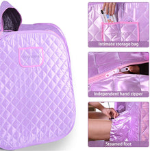 Load image into Gallery viewer, Topsona Portable Home Sauna Personal Steam Sauna Tent for Weight Loss and Detox SPA Sauna Wrap with 2.6L Steamer Foldable Chair Remote Control Timer Sauna for 2 Person Full Body Leg Relaxation