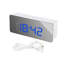 Load image into Gallery viewer, Wistryer Digital Alarm Clock,Large Mirrored LED Clock,Snooze,Dim Night Light USB Charger Ports Desk Alarm Clocks for Bedroom Decor
