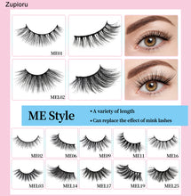 Load image into Gallery viewer, Zupioru False Eyelashes Mink Lashes Fake Eyelashes Kit Dramatic Cat-Eye Fluffy Wispies Eyelash
