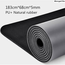 Load image into Gallery viewer, Margelife Yoga Mat Thick Nonslip Yoga Mat with Alignment Lines | TPE Travel Yoga Mat | 1/4inch Fitness Hot Yoga Exercise Mat Pilates Mat | with Carrying Strap &amp; Bag for Yoga/Pilates/Home Gym/Floor Exercise
