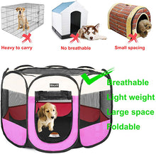 Load image into Gallery viewer, TESALATE Portable Pet Playpen, Dog Playpen Foldable Pet Exercise Pen Tents Dog Kennel House Playground for Puppy Dog Yorkie Cat Bunny Indoor Outdoor Travel Camping Use
