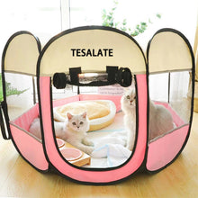 Load image into Gallery viewer, TESALATE Portable Pet Playpen, Dog Playpen Foldable Pet Exercise Pen Tents Dog Kennel House Playground for Puppy Dog Yorkie Cat Bunny Indoor Outdoor Travel Camping Use
