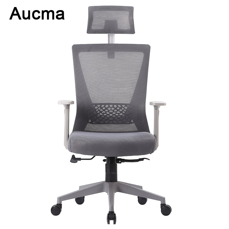 Aucma Office Chair Ergonomic Office Chair High Back Mesh Computer Chair with Lumbar Support Adjustable Armrest, Backrest and Headrest