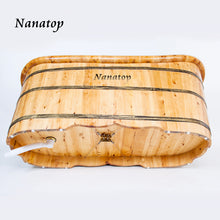 Load image into Gallery viewer, Nanatop Wooden Bathtub Adult with Cover Bathtub SPA Household Durable Solid Wood Bathtub Bath Barrel Bathroom Hot Bath Tub Children&#39;s Swimming Pool Super Insulation Smooth and Leak-Proof
