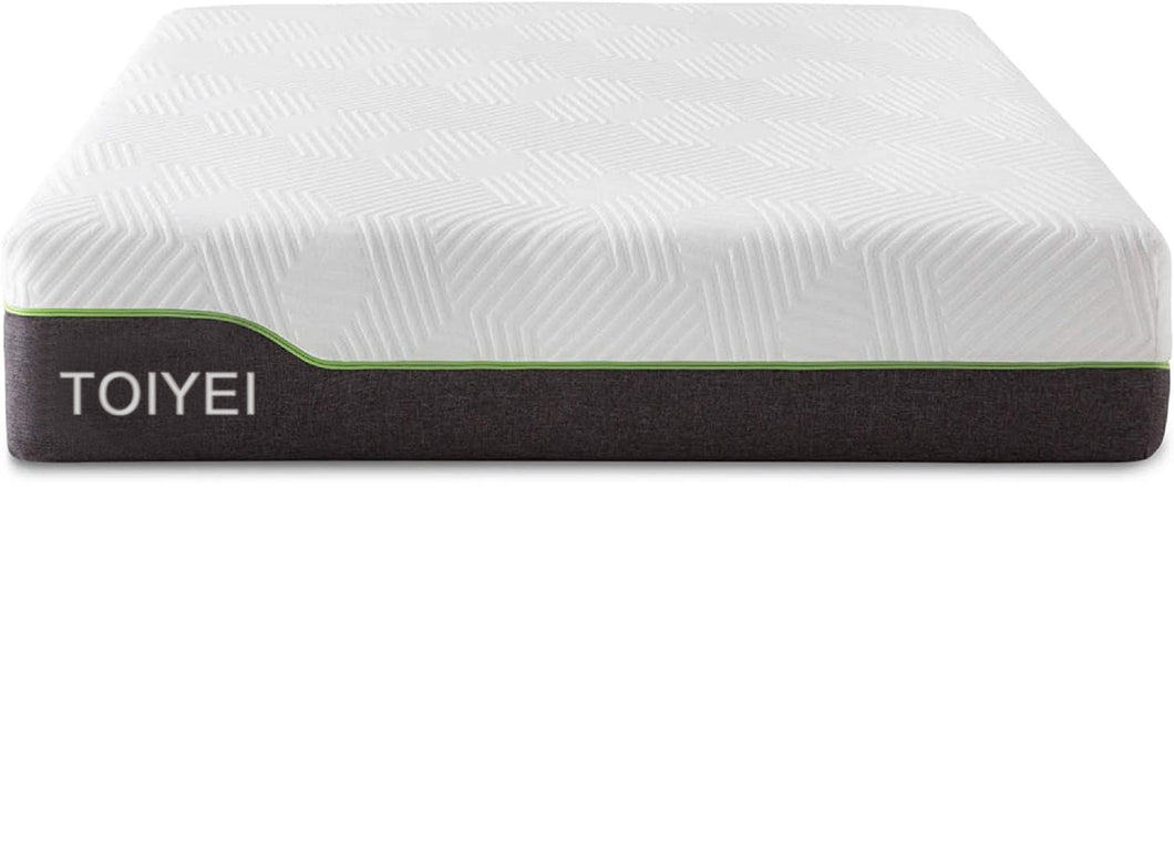 TOIYEI 12 Inch Latex Hybrid Mattress - MemoryFoam - Responsive Latex-Steel Coils - FirmFeel - Temperature Neutral