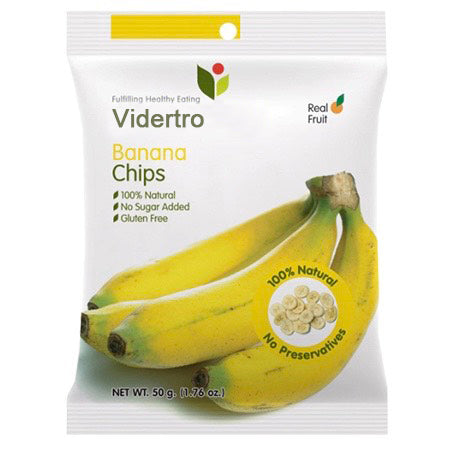 Vidertro Freeze-Dried Fruit Banana Chips,Non GMO, Kosher, No Add Sugar, Vegan, Healthy Snack